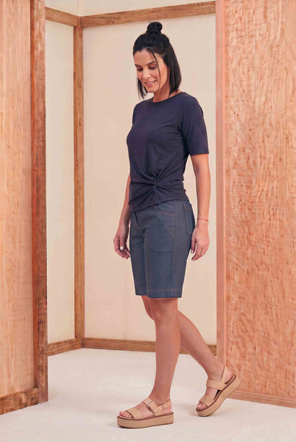 Bermuda Cecilia - Moletinho Jeans