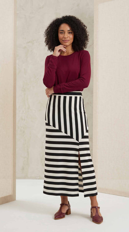 Saia Flavia Navy - Malha Viscolycra