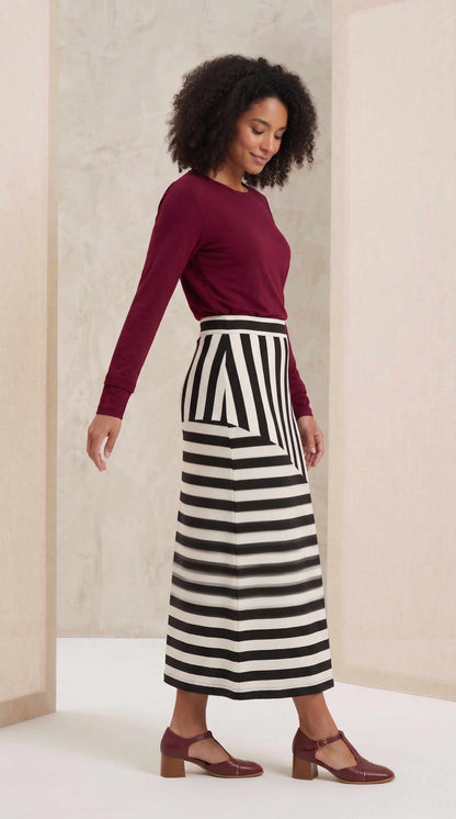 Saia Flavia Navy - Malha Viscolycra