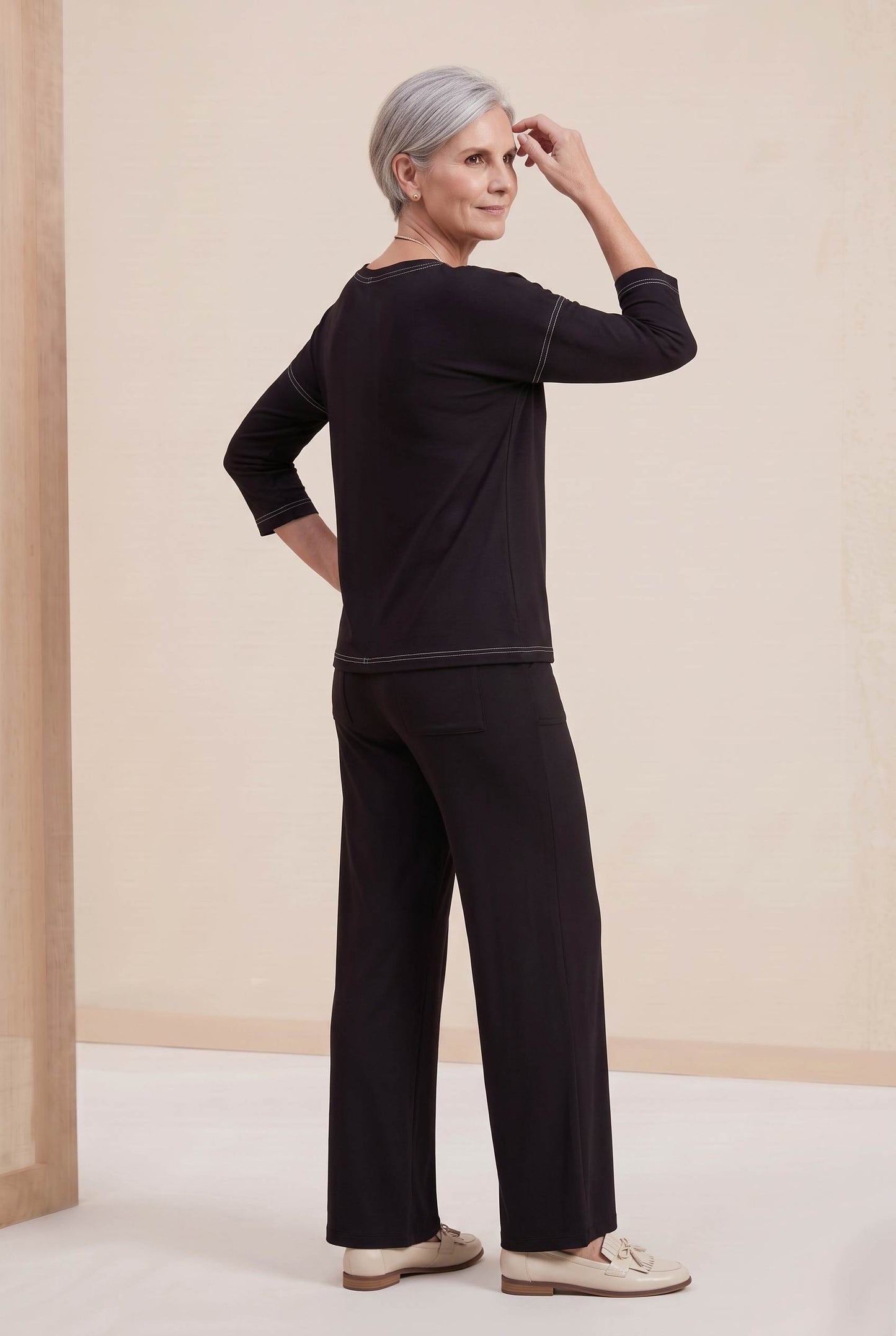 Blusa Esther Pesponto - Malha Viscolycra