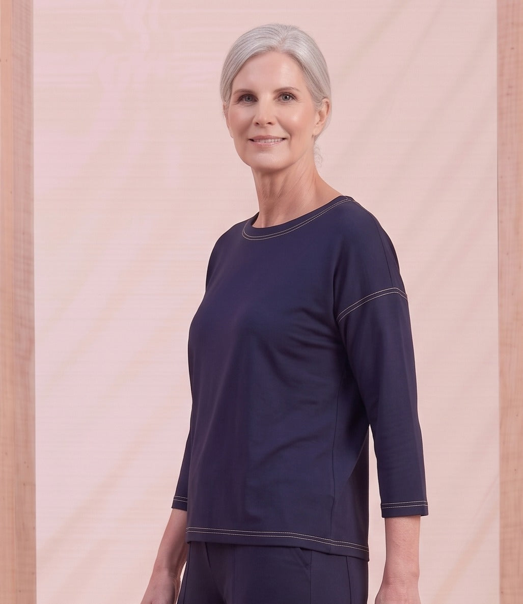 Blusa Esther Pesponto - Malha Viscolycra
