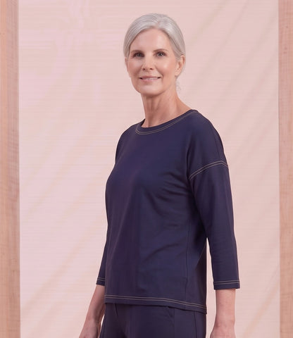 Blusa Esther Pesponto - Malha Viscolycra