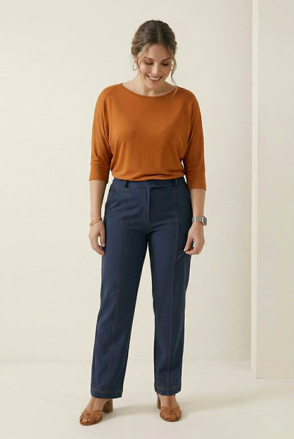 Calça Pietra Pesponto - Moletinho Jeans
