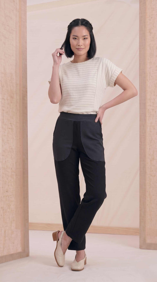 Blusa Miriam - Moletinho Risca de Giz