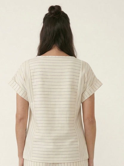 Blusa Miriam - Moletinho Risca de Giz