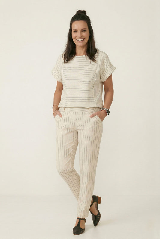 Blusa Miriam - Moletinho Risca de Giz