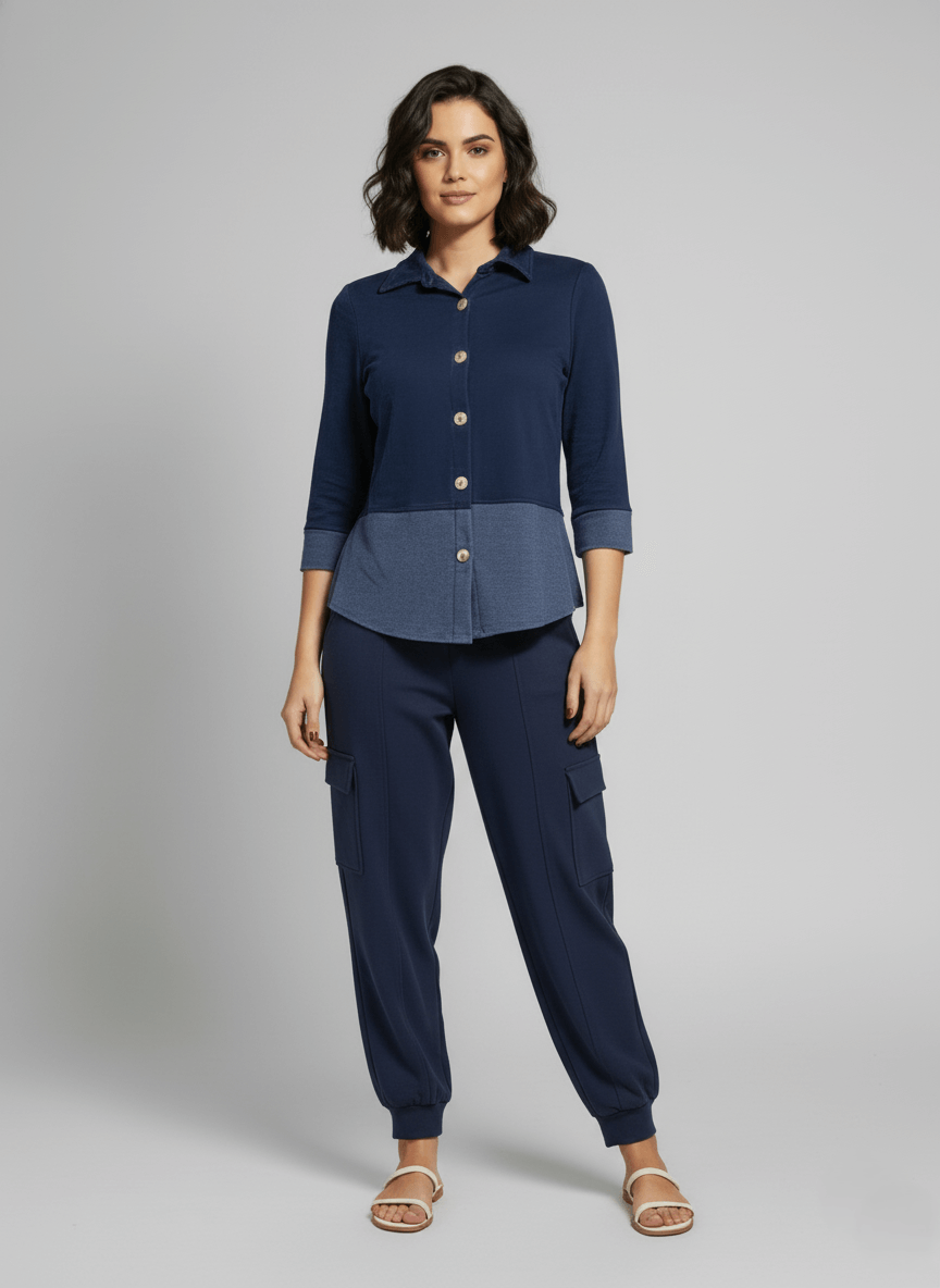 Camisa Helô - Moletinho Jeans