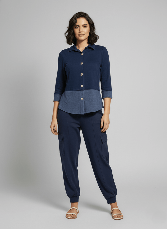 Camisa Helô - Moletinho Jeans