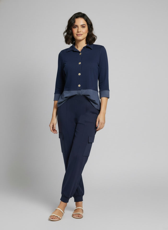 Camisa Helô - Moletinho Jeans