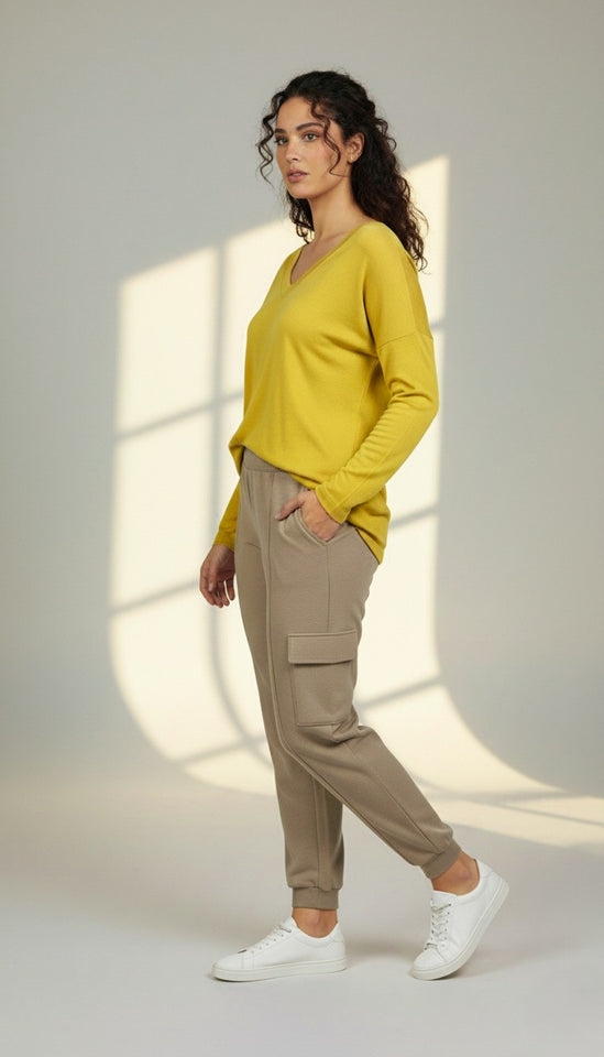 Calça Nati Cargo - Moletinho Jeans