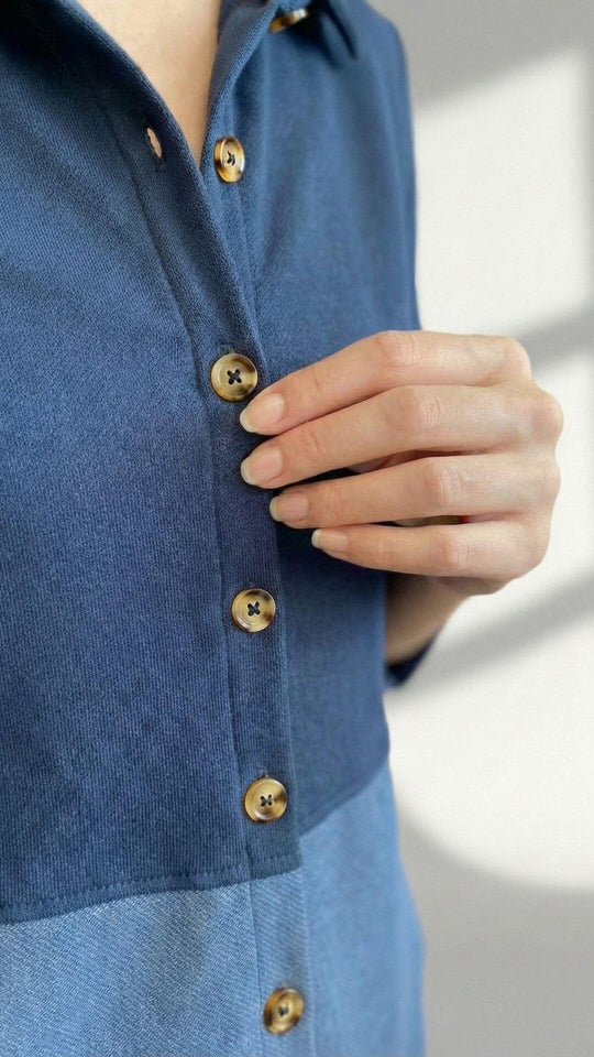 Camisa Helô - Moletinho Jeans