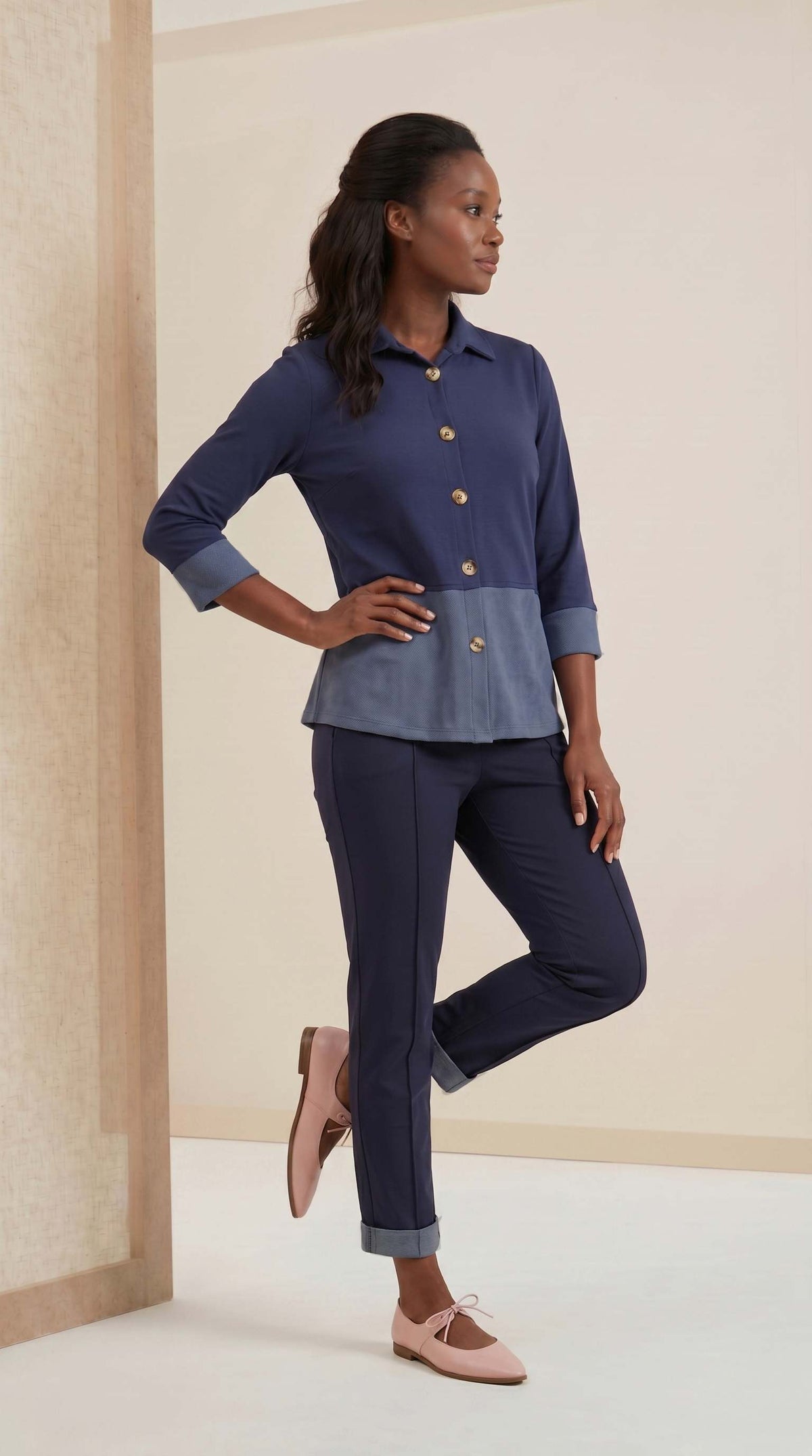 Camisa Helô - Moletinho Jeans