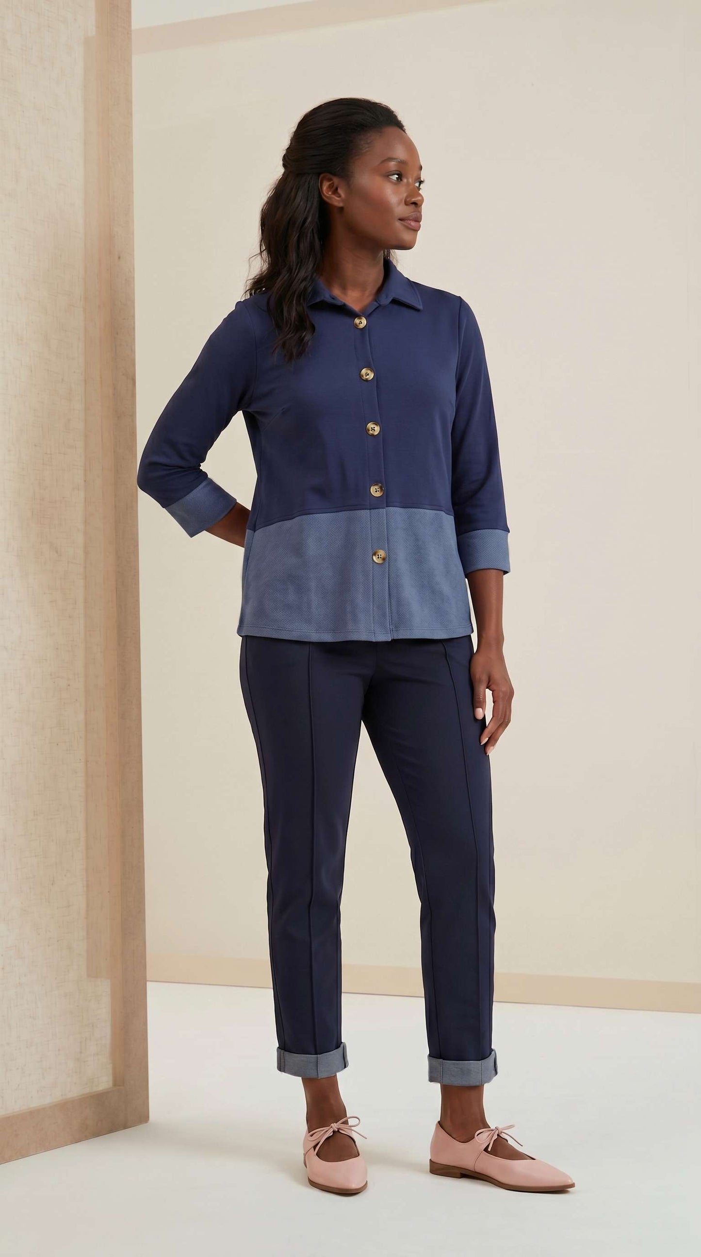 Camisa Helô - Moletinho Jeans