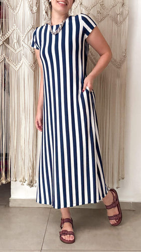 Vestido Mônica Navy - Malha Viscolycra