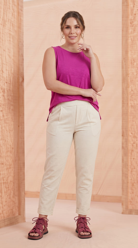 Calça Constanza - Moletinho Linho Jeans