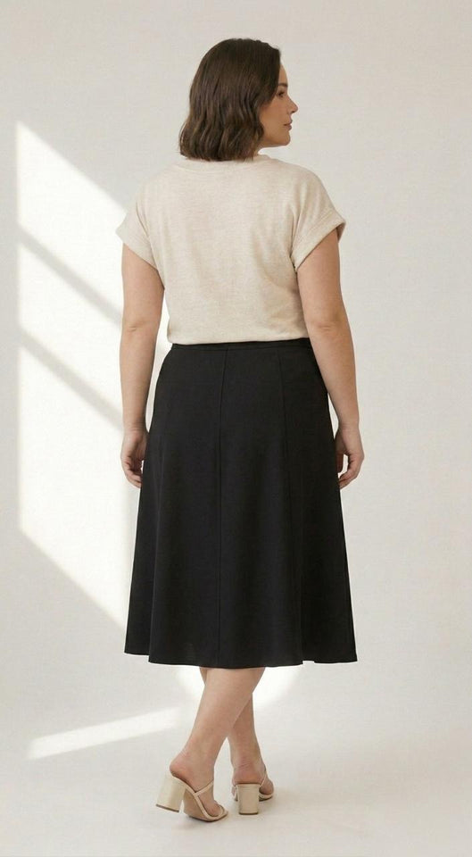 Saia Salete - Moletinho Jeans