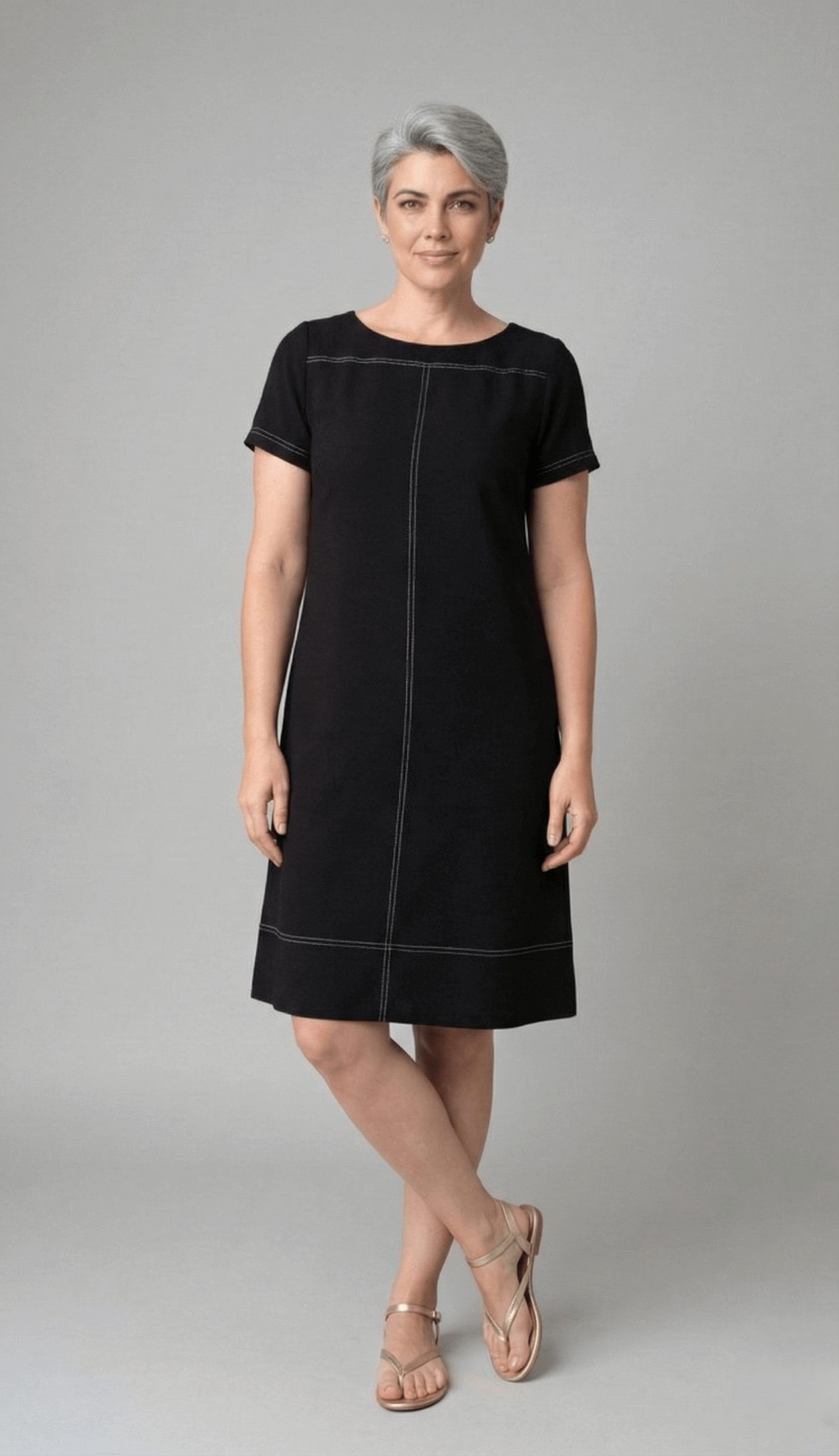Vestido Marta Pesponto - Malha Viscolycra
