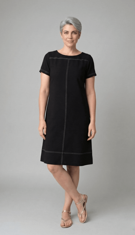 Vestido Marta Pesponto - Malha Viscolycra