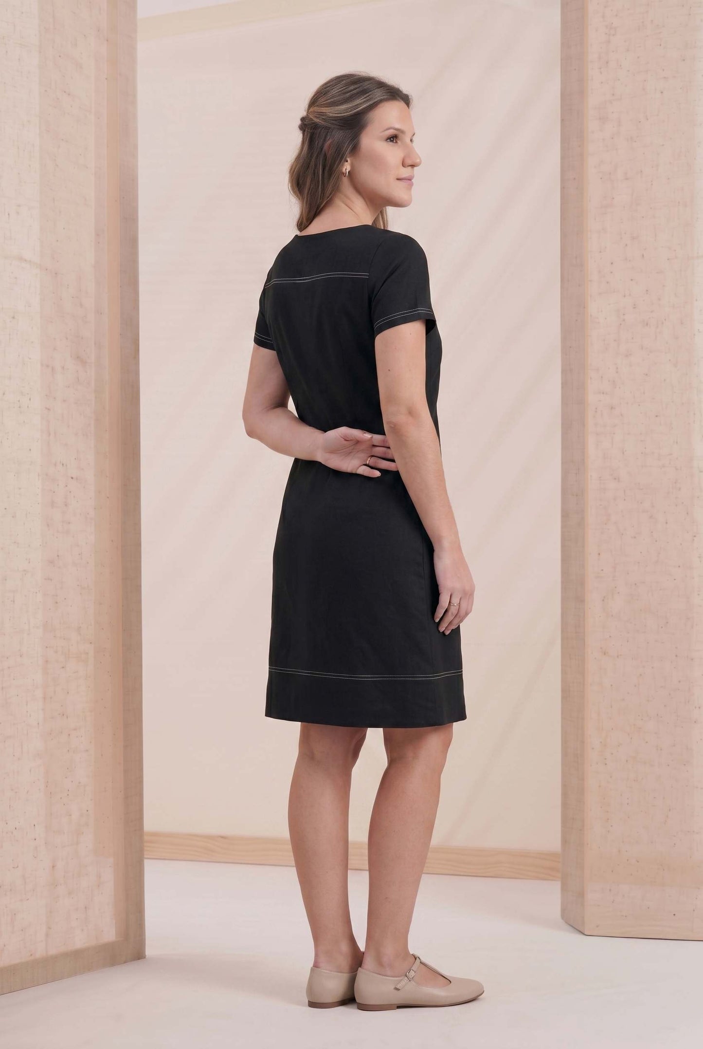 Vestido Marta Pesponto - Malha Viscolycra