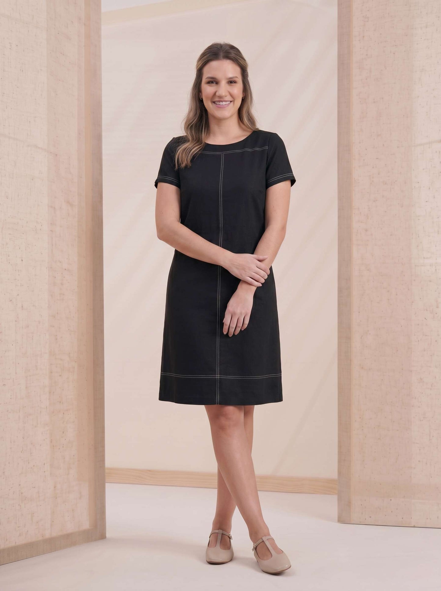 Vestido Marta Pesponto - Malha Viscolycra