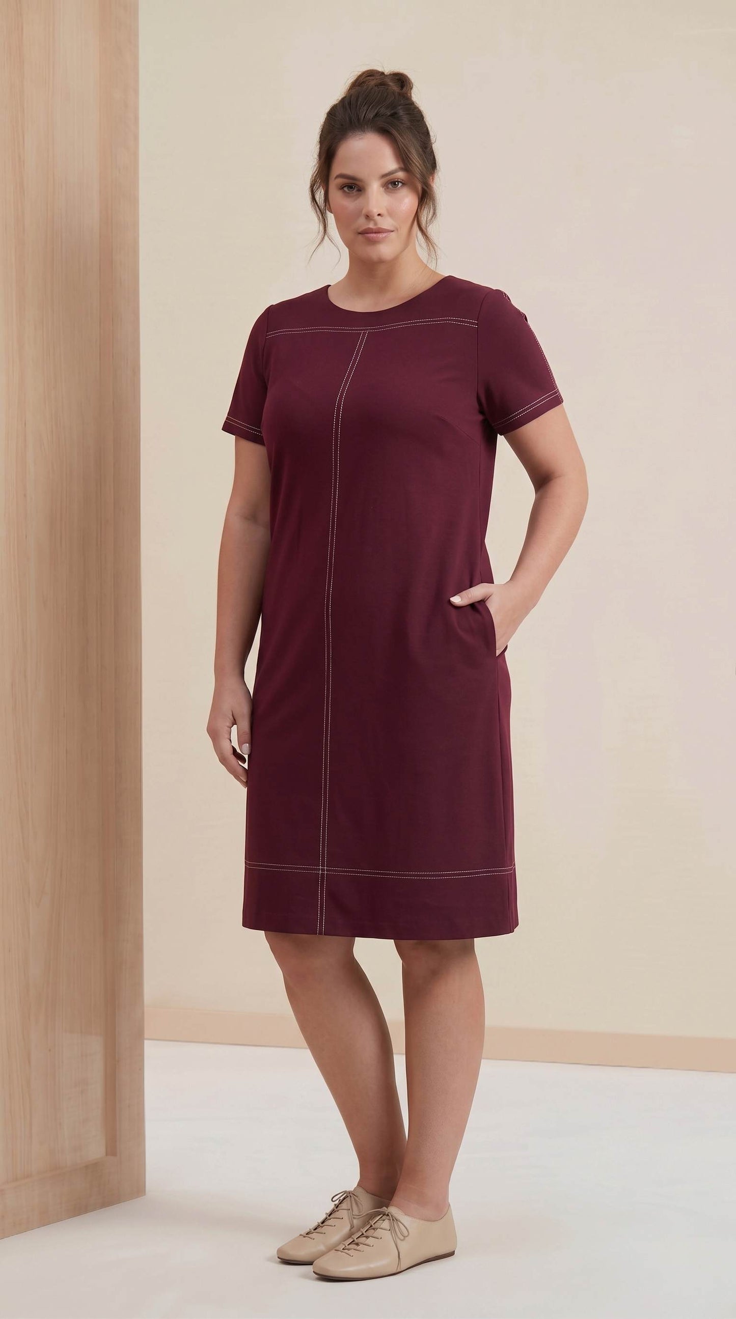 Vestido Marta Pesponto - Malha Viscolycra
