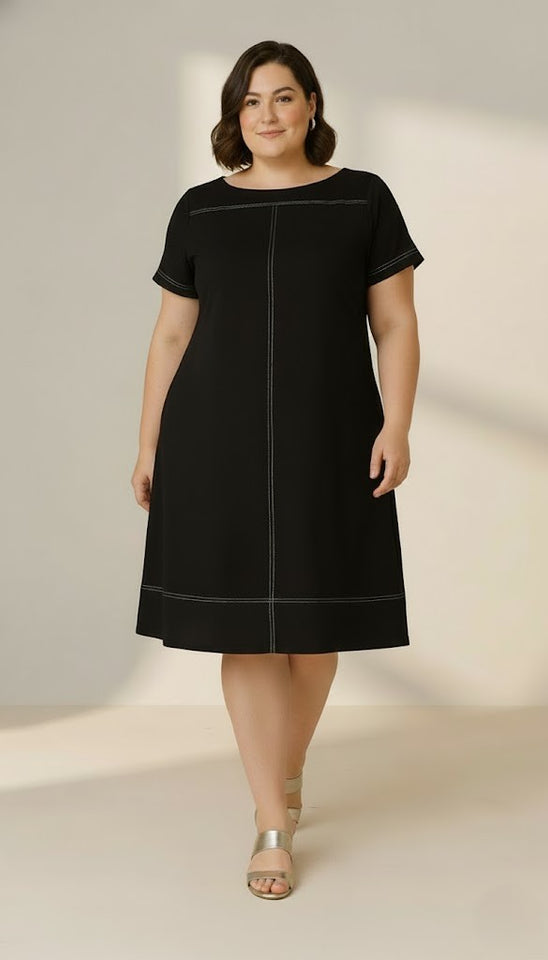 Vestido Marta Pesponto - Malha Viscolycra