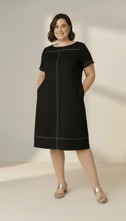 Vestido Marta Pesponto - Malha Viscolycra