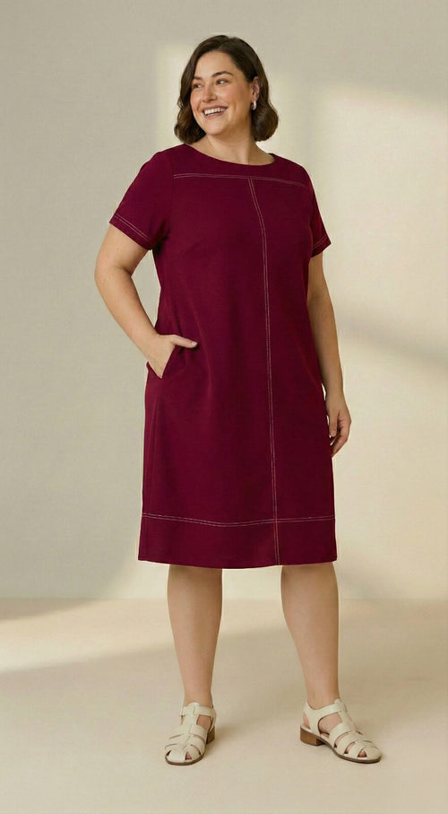 Vestido Marta Pesponto - Malha Viscolycra