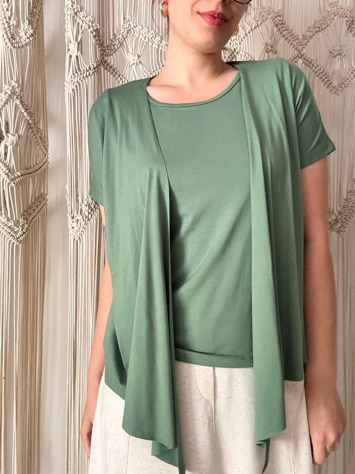 Blusa Cardigan - Malha Viscolycra