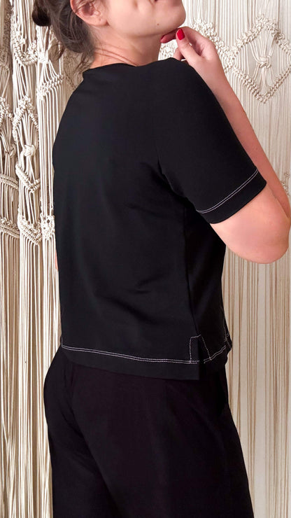 Blusa Eliete Pesponto - Moletinho
