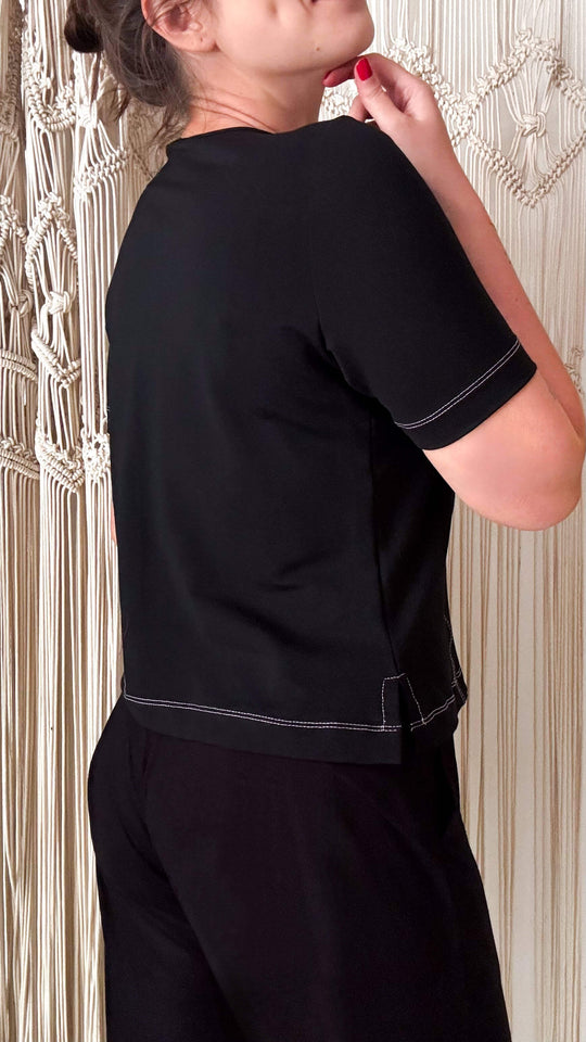 Blusa Eliete Pesponto - Moletinho