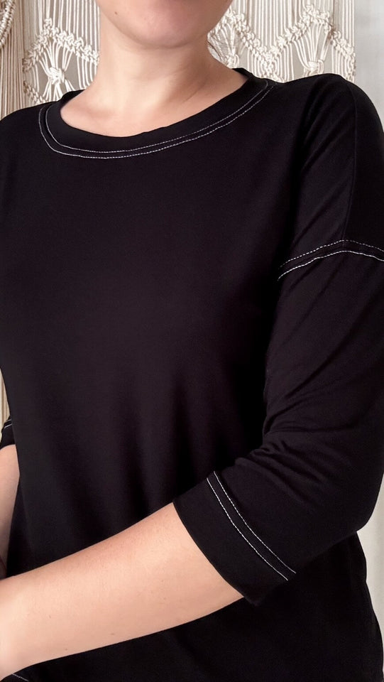 Blusa Esther Pesponto - Malha Viscolycra
