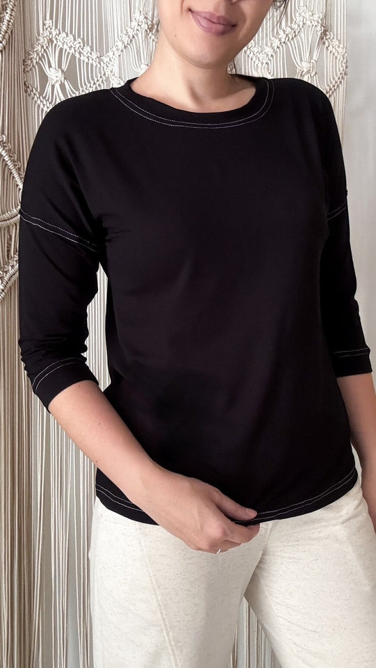 Blusa Esther Pesponto - Malha Viscolycra