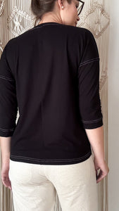 Blusa Esther Pesponto - Malha Viscolycra