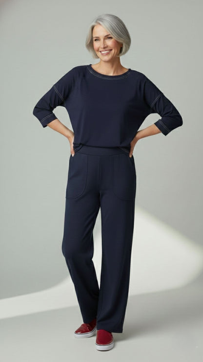 Blusa Esther Pesponto - Malha Viscolycra