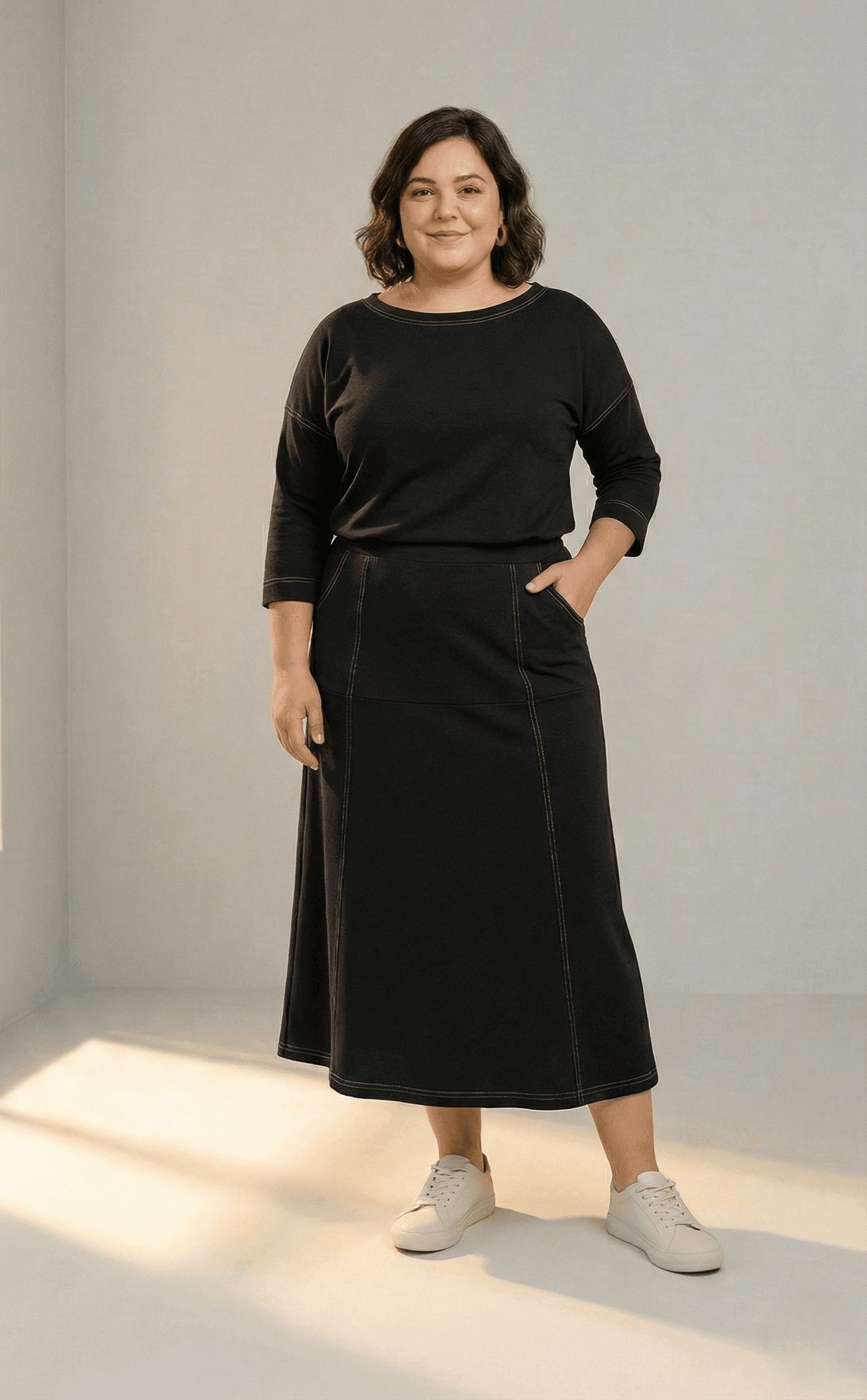 Blusa Esther Pesponto - Malha Viscolycra