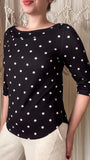 Blusa Fatima Poá - Malha Viscolycra