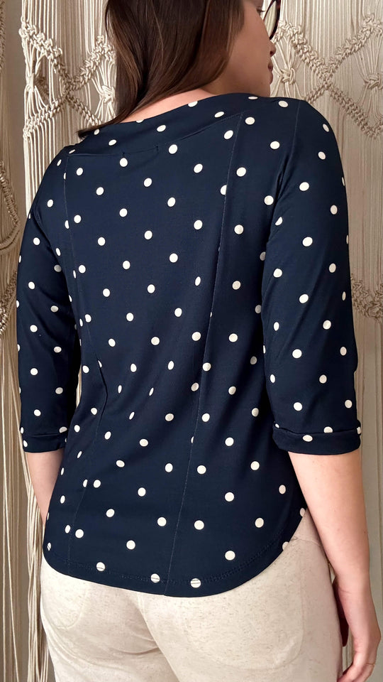 Blusa Fatima Poá - Malha Viscolycra