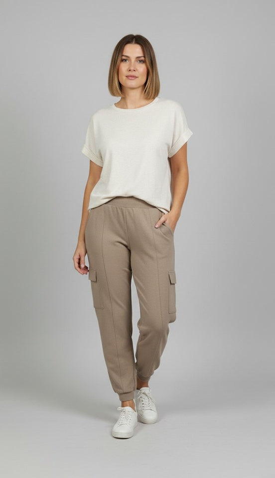 Calça Nati Cargo - Moletinho Jeans