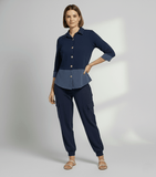 Calça Nati Cargo - Moletinho Jeans