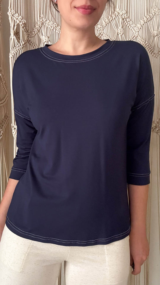 Blusa Esther Pesponto - Malha Viscolycra
