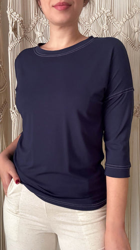 Blusa Esther Pesponto - Malha Viscolycra