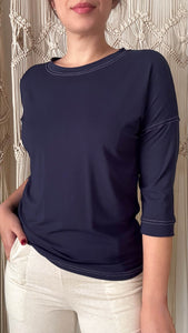 Blusa Esther Pesponto - Malha Viscolycra