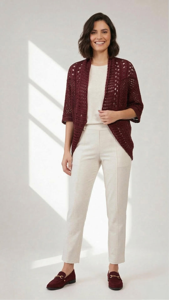 Kimono Tricot - Fio Algodão Perolado