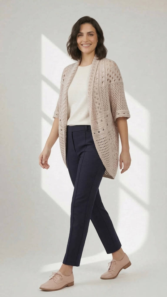 Kimono Tricot - Fio Algodão Perolado