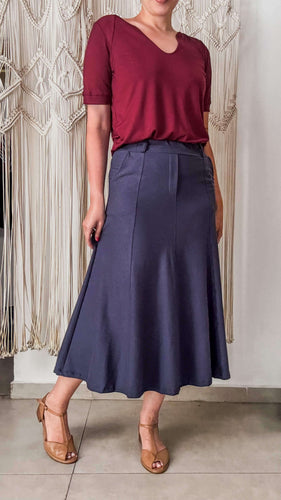 Saia Salete - Moletinho Jeans