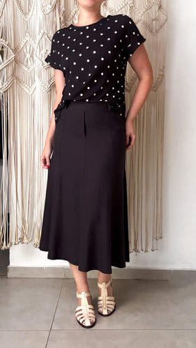 Saia Salete - Moletinho Jeans