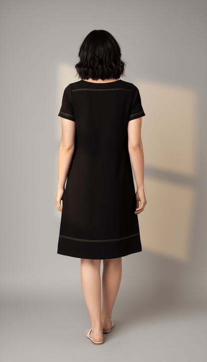 Vestido Marta Pesponto - Malha Viscolycra