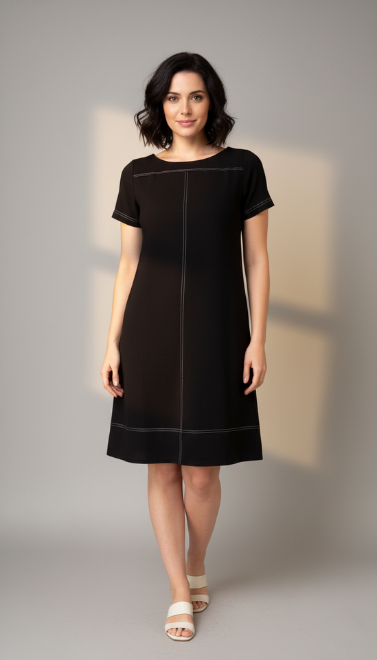 Vestido Marta Pesponto - Malha Viscolycra