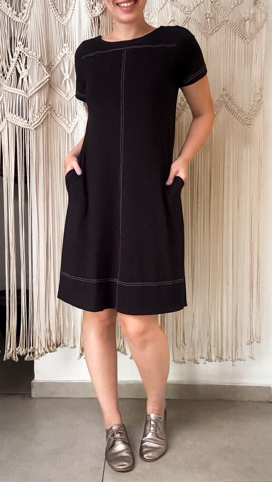 Vestido Marta Pesponto - Malha Viscolycra